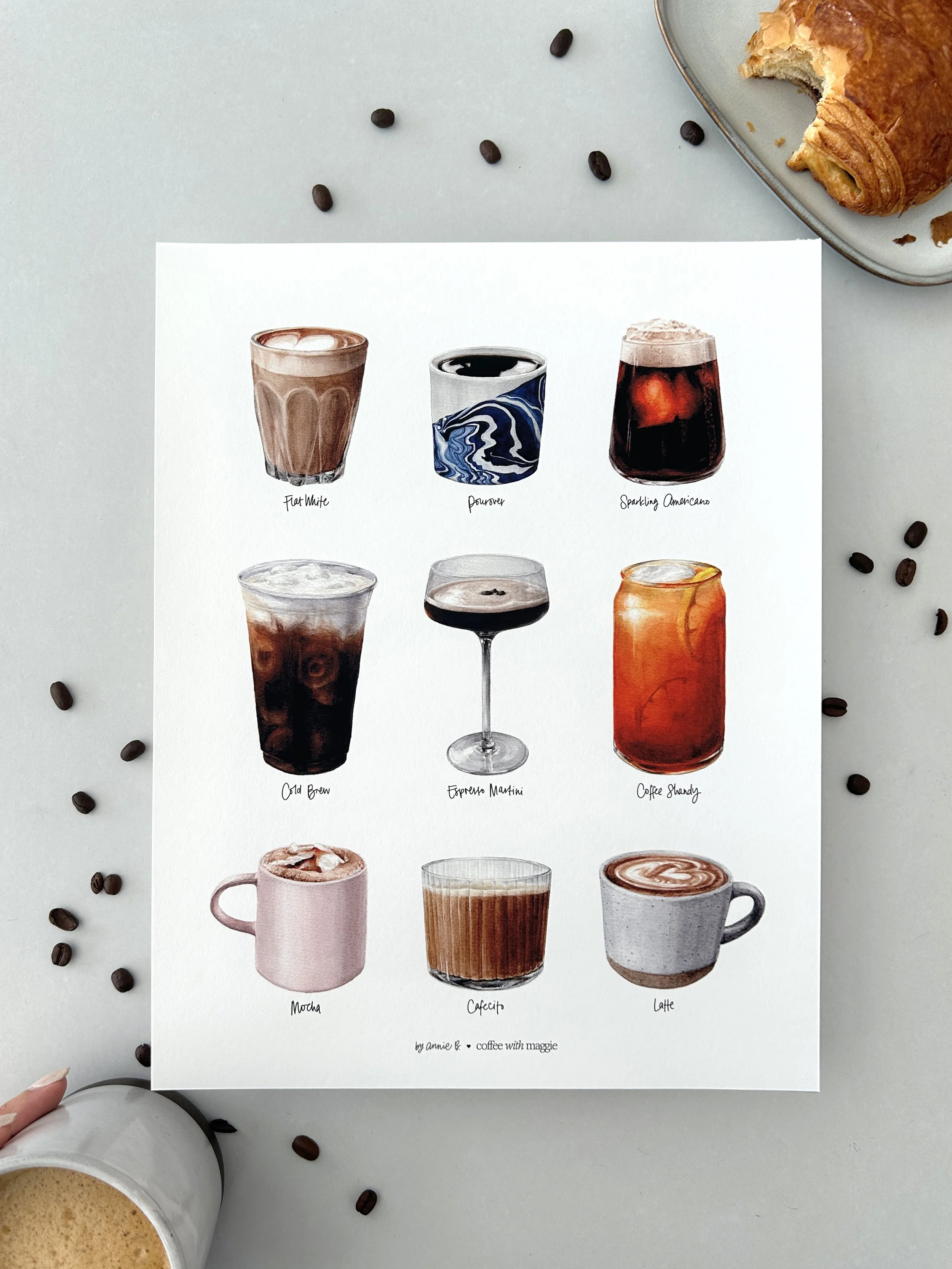 By Annie B. - Coffee with Maggie - Art Print Poster